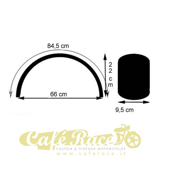 Parafango anteriore in alluminio per cross enduro ruote 19\" scrambler 105x845mm