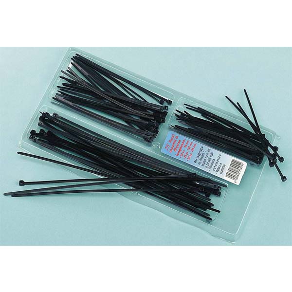Assorted black PVC cable ties (75 pcs.) cafe racervintage motorcycle