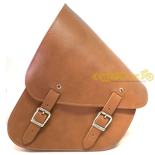 Universal mono bag LEDRIE brown leather 12L for HARLEY DAVIDSON Softail