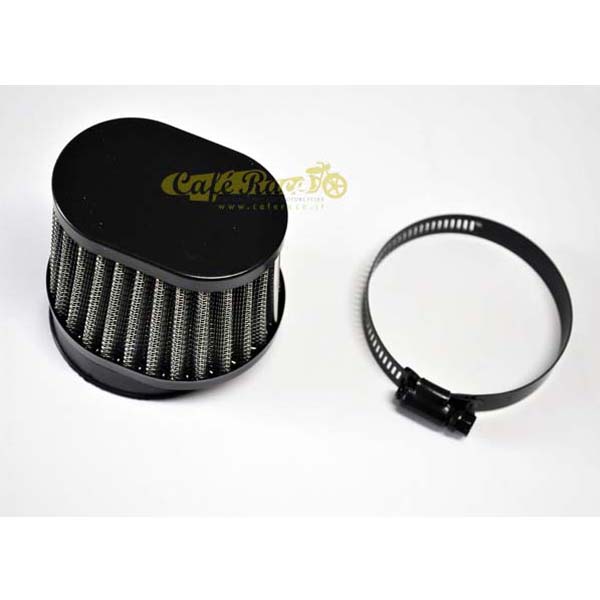 Filtro aria nero ovale 58-62mm per trasformazioni custom cafe racer bobber honda