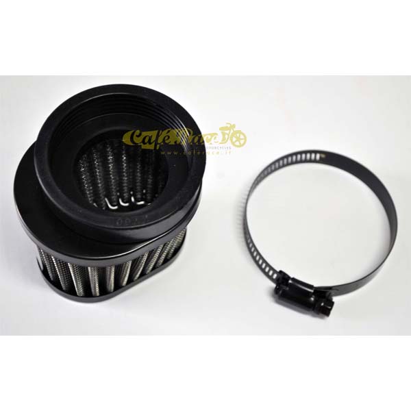 Filtro aria nero ovale 58-62mm per trasformazioni custom cafe racer bobber honda