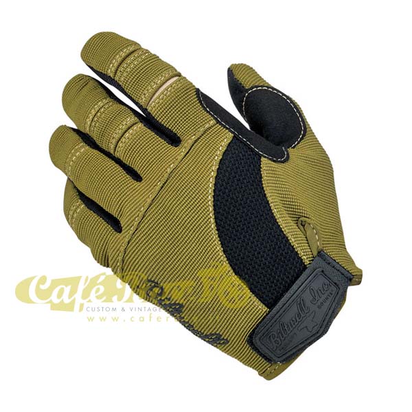 Guanti Biltwell Moto Gloves olive-black-tan tessuto tecnico con palmo in pelle