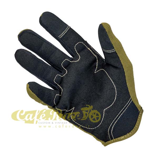 Guanti Biltwell Moto Gloves olive-black-tan tessuto tecnico con palmo in pelle