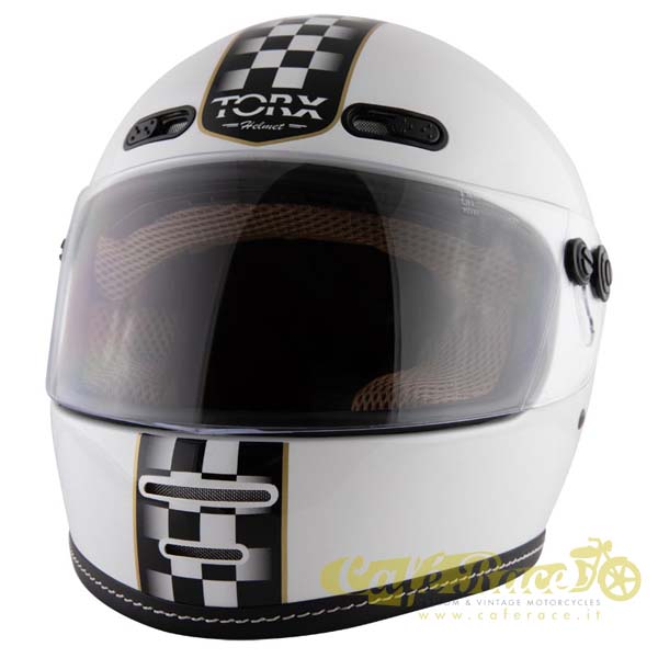 Casco BARRY LEGEND RACER WHITE SHINY calotta in abs omologato ECE