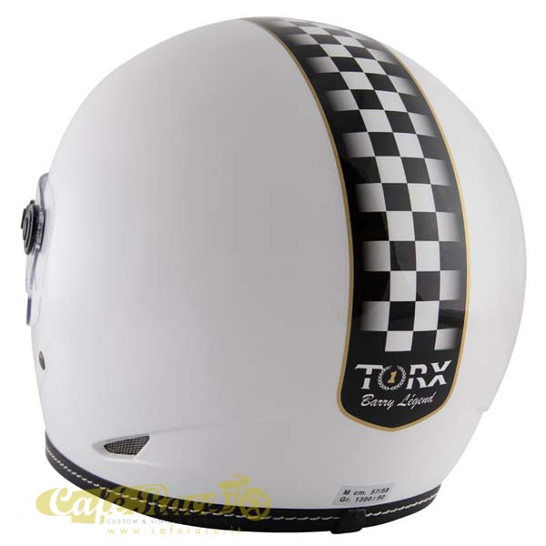 Casco BARRY LEGEND RACER WHITE SHINY calotta in abs omologato ECE