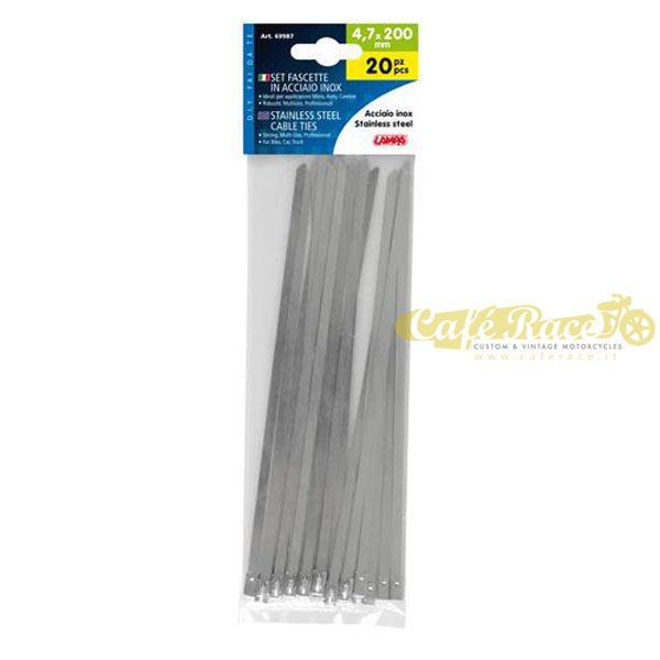 Stainless steel cable ties set 20 pcs - 4.7x200 mm