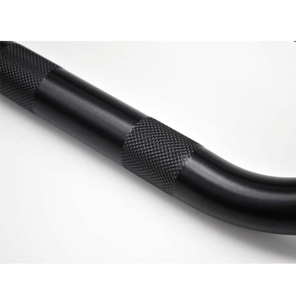 Manubrio nero opaco enduro scrambler 1\"-25mm con fossette passaggio cavi custom