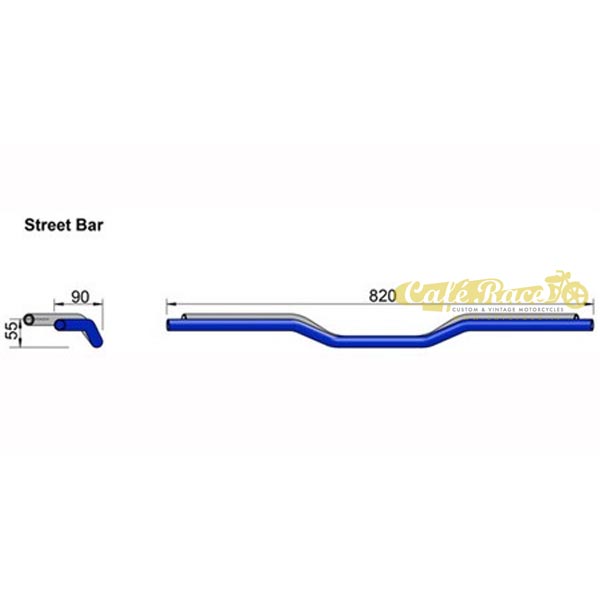 Manubrio LSL Street Bar Ø22 mm alluminio cromato omologato larghezza 820 mm
