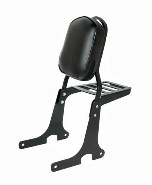 Black Spaan backrest with luggage rack for Hyosung Aquila GV250 / 125 from 2006