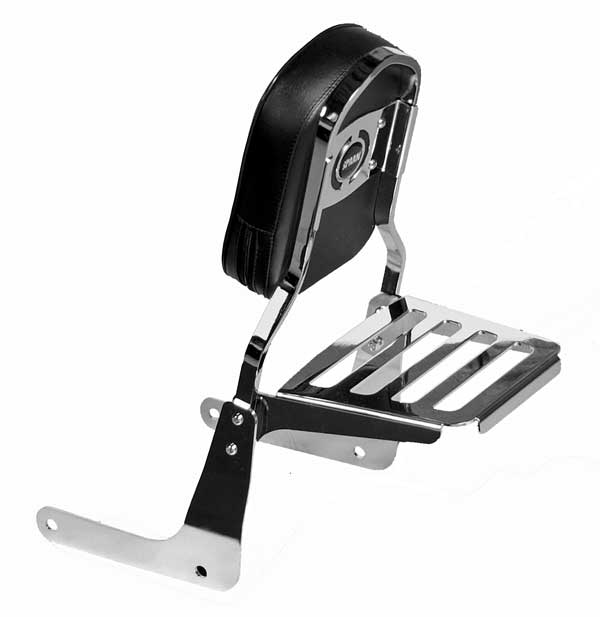 Spaan chrome backrest with luggage rack for Leonart Raptor 125 - 250