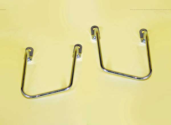 Chrome-plated Spaan saddlebag support frames for Leonart Daytona 125 - 350