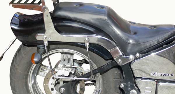 Chrome Spaan saddlebag supports frames for Leonart Spyder DD125E-5